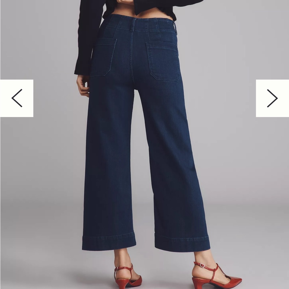 Maeve Colette - High Waist Wide Leg Crop Jeans
